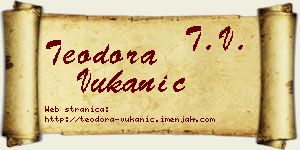 Teodora Vukanić vizit kartica